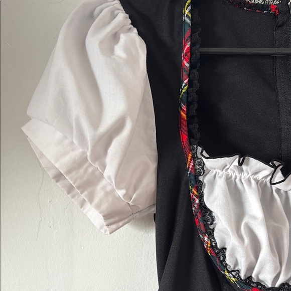 FINAL! Black Corset Top with Plaid Accents Beer Garden Girl - Picture 3 of 6